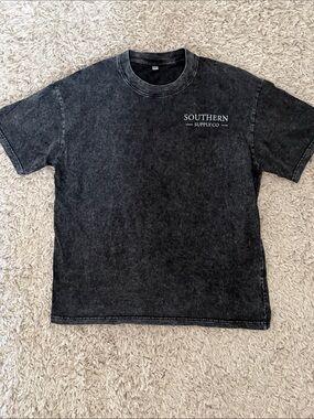Men's Black Mineral Wash Crewneck T-Shirt